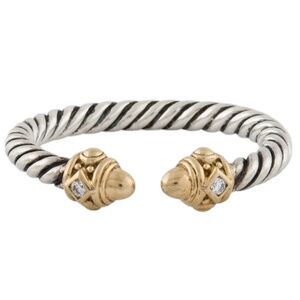 David Yurman Silver and Gold Cable Ring